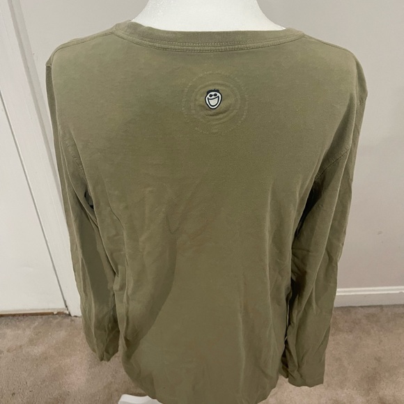 Life is Good dog snow tshirt long sleeve size M green - Picture 2 of 5